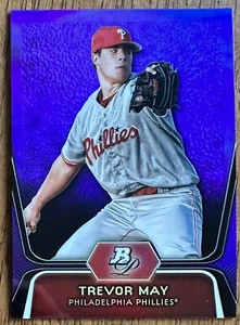 2012 Bowman Platinum Purple Refractor TREVOR MAY #BPP25 Phillies - Picture 1 of 2
