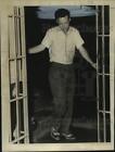 1954 Press Photo Edward G. Nik Booked On Aggravated Battery For Bar Fight