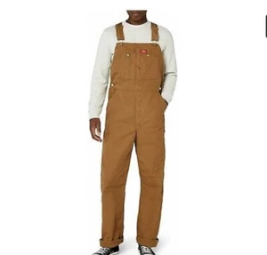 New with Tags Dickies Men's Duck Bib Overall Color Brown Duck Size 42”X 30” - Picture 1 of 6