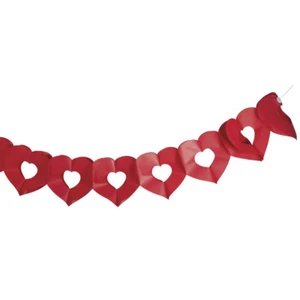 Garland Paper Heart Silhouette, Red Classic, 300x17, " , 1 Pce - Picture 1 of 2