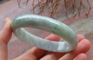 Certified Green Burma 100% Natural A JADE Jadeite Bangle Bracelet 57mm 手镯 532226 - Picture 1 of 9