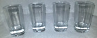 RARE Square Thick Shaped Shot Glasses - Rectangle Weighted Bottom Set Of 4 - NOS