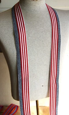 Patriotic Suspenders Red White and Blue USA 42" Long Adjustable - Image 1 of 3