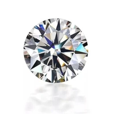 Taglio tondo certificato D GRA VVS diamante moissanite bianco pietra preziosa... - Immagine 1 di 4