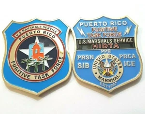 Huge 60mm US MARSHALS FUGITIVE TASK FORCE Challenge Coin PUERTO RICO HIDTA ICE - Picture 1 of 6