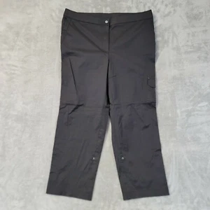  ZENERGY By Chico's Women's Convertible Poplin Cargo Crop Pants Black Stretch 36 - Picture 1 of 7