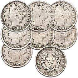 U.S. Liberty Head (Barber) Nickels - 7 Coin Grab Bag Cover