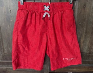 AUTH NEW GIVENCHY PARIS RED LOGO PRINT BOYS SWIM SHORTS TRUNKS PANTS SZ 12+ $220 - Picture 1 of 6
