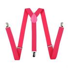 Fluorescent Pink Suspenders Elastic 1" Wide Clip On New Free Shipping