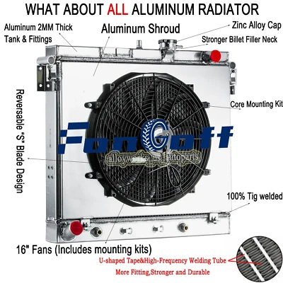 4 Core Radiator+Shroud Fan Fit 2006-2012 Chevy Colorado GMC Canyon Hummer H3 H3T — 第 1/4 张图片