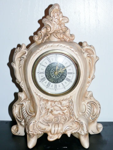 Vintage Norco West Germany Wind Up Porcelain Mantel Alarm Clock Cherubs Works Cover