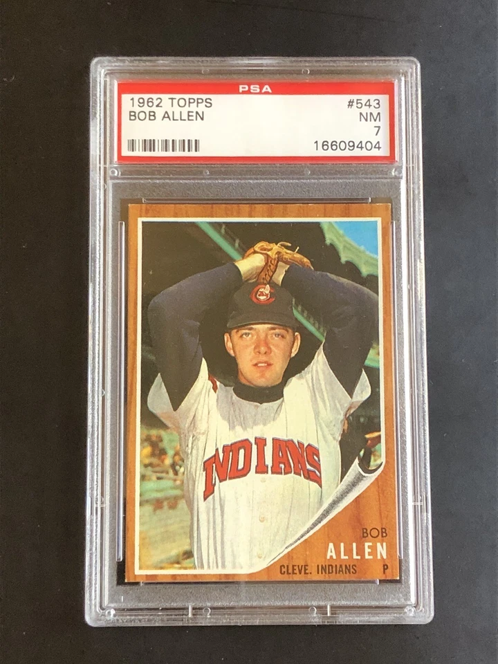 1962 Topps Baseball #543 Bob Allen SP PSA NM 7 Cleveland Indians - Image 1 of 1