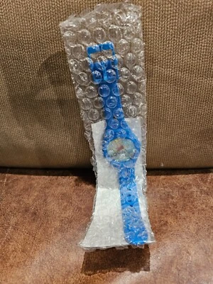 Reloj Pulsera Bart Simpson 2002 Azul Holográfico Bart Skateboarding Foto 1 de 2