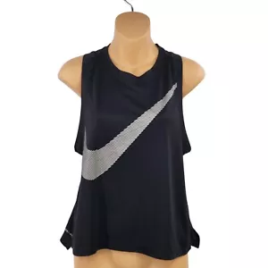 Nike City Core Dry Racerback Running Tank Top 836793 010 Black White Womens Sz M - Picture 1 of 9