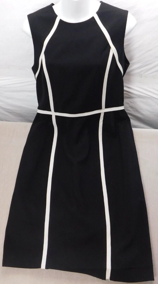 CK Calvin Klein Women Sleeveless Dress Size 6 Black White - Image 1 of 4