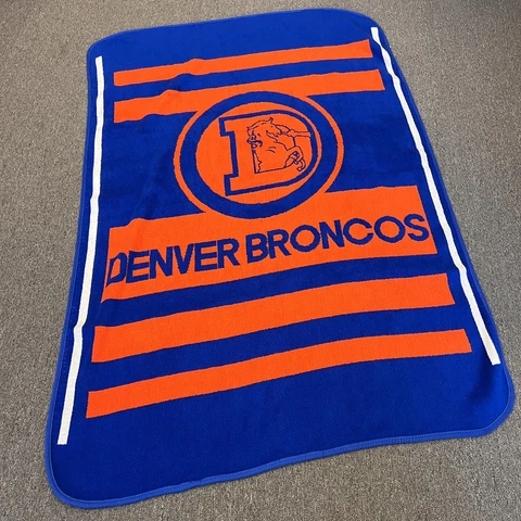 Denver Broncos NFL San Marcos Ryltex Blanket 52 x 78 Vintage Cover