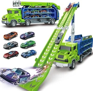 Toddler Car Truck Toys,Car Carrier Toys for Kids Age 3-5 Blue.green - Picture 1 of 7