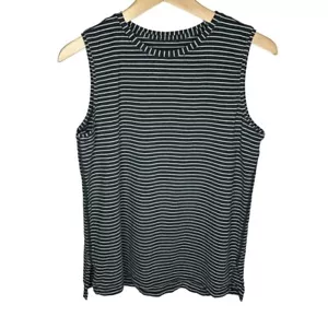 Lululemon Brunswick Muscle Tank Modern Stripe Heathered Black White - Picture 1 of 4