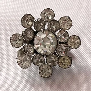 Vintage Coro Silver Tone Clear Rhinestone Brooch *READ* - Picture 1 of 7