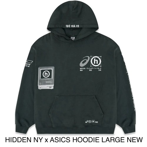 OFF WHITE Felpa con cappuccio Hidden Ny X Asics Secret Release Ny Pop Up esclusiva 100% autentica grande