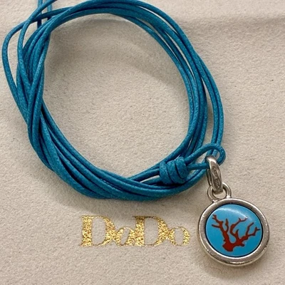 Dodo Pomellato Collana Ciondolo Corallo Turchese Raro Collezione Unisex Original - Immagine 1 di 4