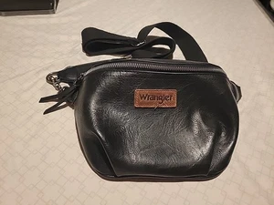 Wrangler Black Leather Waist Bag - Picture 1 of 4