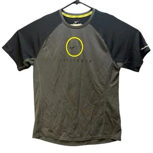 Nike Mens Livestrong  Short Sleeve Shirt Dri-Fit Black Crew Neck Size Large - Picture 1 of 10