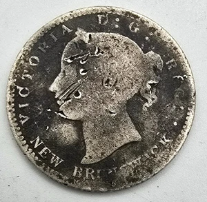 Moneta Argento 1862 Nuovo Brunswick Canada 10c Dieci Centesimi Rarissima Dettagli AG - Foto 1 di 4