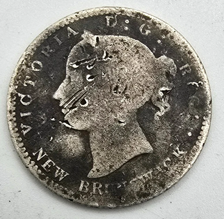 1862 New Brunswick Canada 10c Ten Cents Very Scarce Silver Coin AG Details - Image 1 of 4