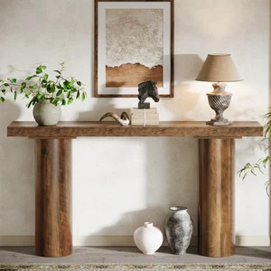 Farmhouse Table Entryway Console Narrow Long Sofa Table Hallway Entry Display - Picture 1 of 6