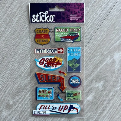 Hoja de pegatinas Coast To Coast Sticko Travel Scrapbooking diario Foto 1 de 4
