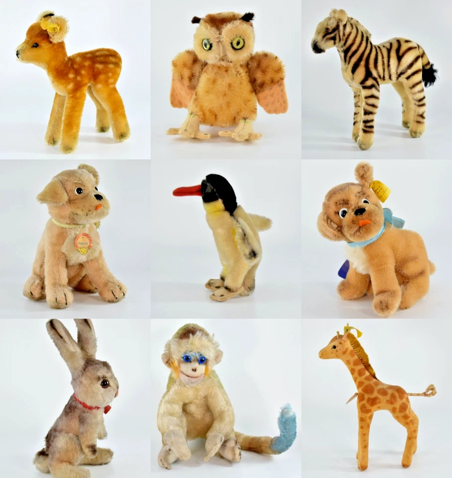VINTAGE STEIFF ANIMALS BIRDS  & DOGS inc MOPSY c1950 / c1960 – VARIOUS AVAILABLE - Image 1 of 1