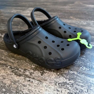 Crocs Baya Lined Clog Relaxed Fit Fleece Cozy Camp Hike Black Mens Size 12 NWT - Picture 1 of 11