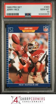 1989 PRO SET #383 JERRY RICE 49ERS HOF PSA 10 - Image 1 of 3