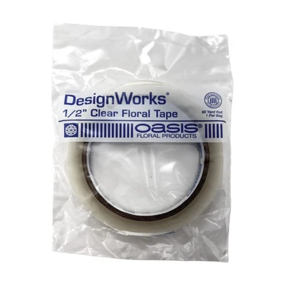 Cinta Floral Design Works Oasis 1/2" Transparente 60 yardas Rollo Nuevo en Paquete Nuevo en Lote Antiguo Resistente al Agua  Foto 1 de 2