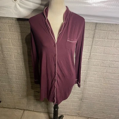 Vestido camisón Nordstrom para mujer granate manga larga con botones talla XS Foto 1 de 4