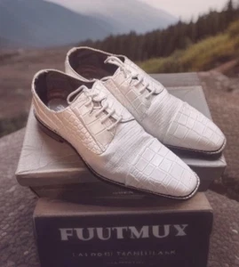 Scarpe uomo eleganti Stacy Adams punta croc pizzo bianche 8,5 M business casual abbigliamento uomo - Foto 1 di 3