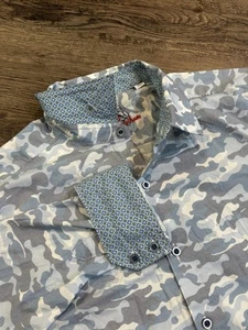 ROBERT GRAHAM Men's Blue Camo Long Sleeve Classic Fit Button Up Shirt XL - Picture 1 of 7