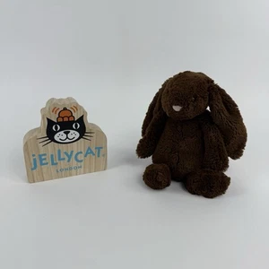 Peluche de juguete suave Jellycat marrón chocolate mediano tímido conejito conejo 10" retirado - Imagen 1 de 5