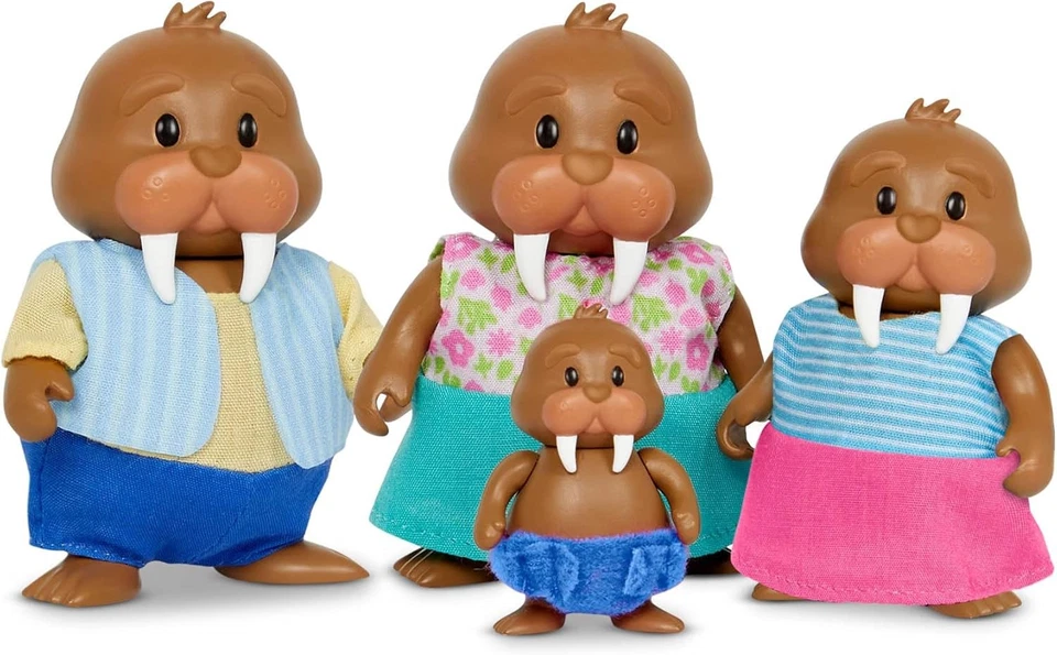 Li'l Woodzeez Famileez Tuskaroo Morsa Familia Set con Libro de Cuentos Nuevo en Caja Foto 1 de 1