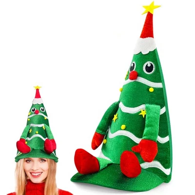 Sombrero de árbol divertido de Navidad DANCELF, sombreros de Papá Noel novedosos, gorra de vacaciones de Navidad para adultos... Foto 1 de 4