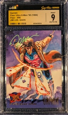 Fleer Ultra X-Men Blue Team Gambit 96 1995 CGC 9,0 firmado Jim Lee automático 10 Foto 1 de 2