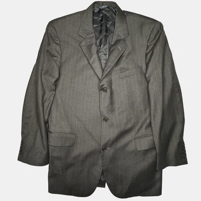 Brooks Brothers Blazer Mens 42 Gray Pinstripe Wool Cashmere Sport Coat Italy - Image 1 of 4
