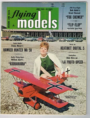 FLYING MODELS Magazine June 1968 Hawker Hunter Mk 58: R/C Scale Jet Franz Meier - Image 1 of 3