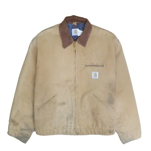 Vintage Carhartt Canvas Detroit Work Jacket Size 54 Brown Blanket Lined - Picture 1 of 10