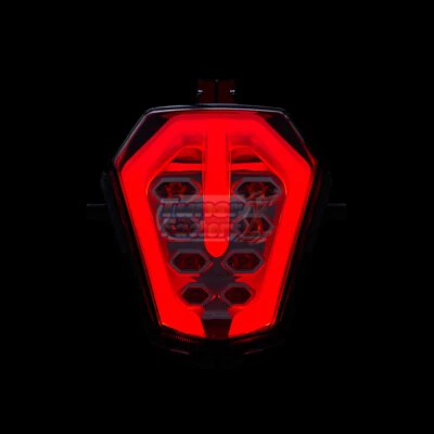 2017-2025 FIT SUZUKI GSXR1000 GSXR 1000 LED POWERGRID LANTERNA TRASEIRA FUMÊ Emark ON - Imagem 1 de 4