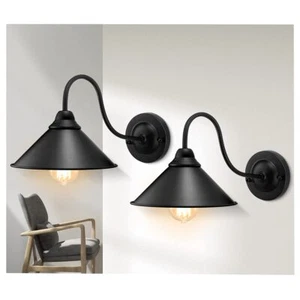 Black Wall Sconces 2pack Industrial Wall Sconce Light Farmhouse Wall Light Fi... - Picture 1 of 7