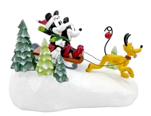 NEW Disney St Nicholas Square Village ~ Mickey & Minnie Sleigh Ride with Pluto - Picture 1 of 4