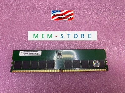 64GB 2x 32GB UDIMM DDR5 5200MHz ECC PC5-41600 2Rx8 Compatible RAM Memory Upgrade - Image 1 of 4