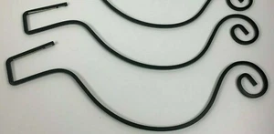 Christmas Holiday Wreath Hanger Hook Black Wrought Iron Over Door SET 2 NEW - Picture 1 of 3